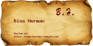 Biss Herman névjegykártya